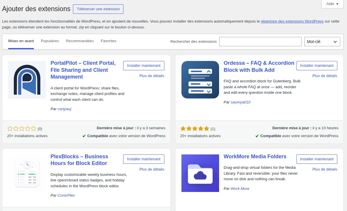 Rechercher une extension. Saisissez le nom ou la fonction recherchée, puis ouvrez la fiche du bon auteur avant d’installer. Les produits visibles dans le répertoire ne constituent pas une sélection recommandée par ce manuel.